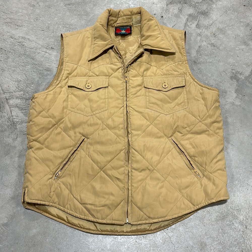 Five star brand mustard yellow puffy vest / Size M / Y-70